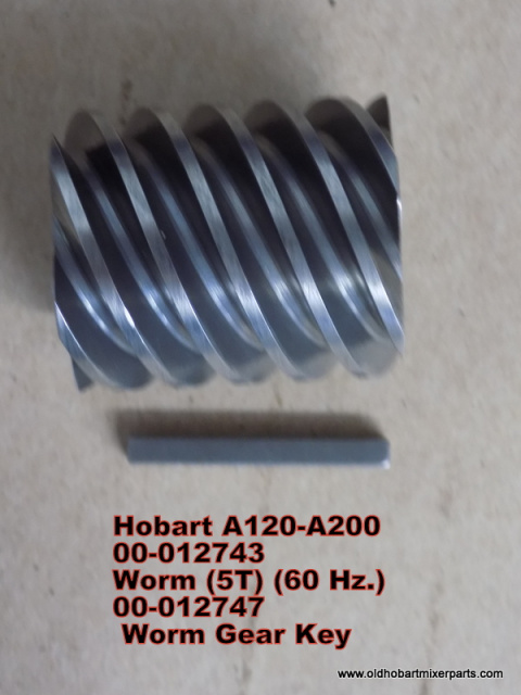 Hobart  A120-A200  00-291221  Worm  Gear (60 Cycle)  00-012747  Worm Gear Key